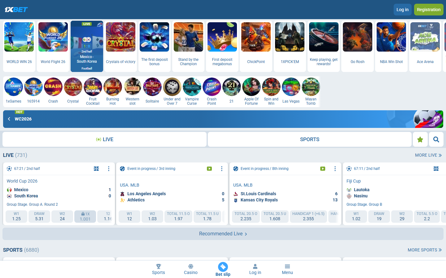 1xBet public page screenshot for Book of Dead checks